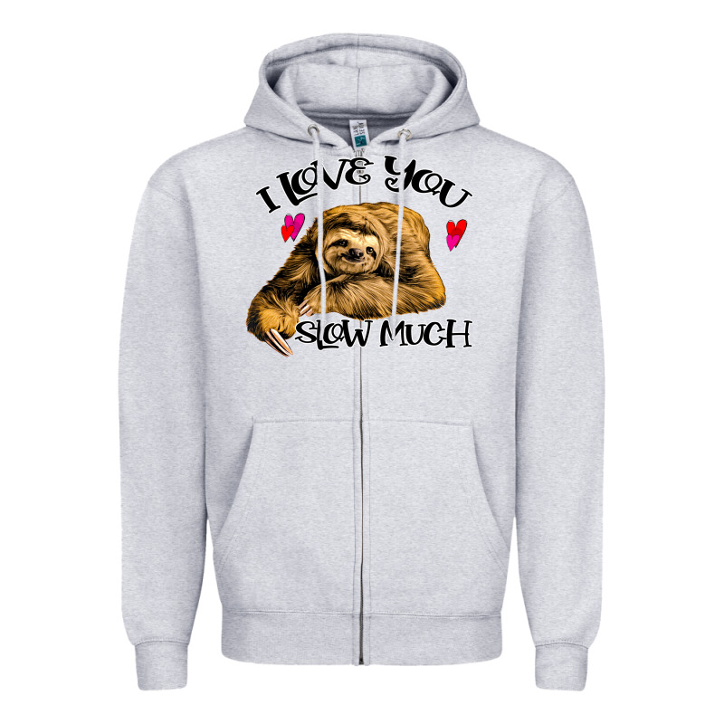 Valentine Sloth, I Love You Slow Much Zipper Hoodie by Bettercallsaul | Teevron