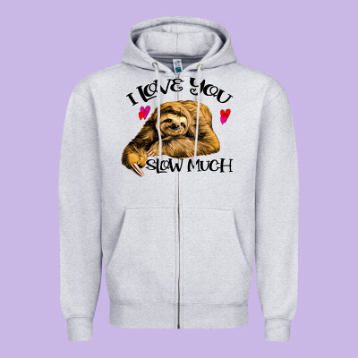 Valentine Sloth, I Love You Slow Much Zipper Hoodie Designed By Bettercallsaul
