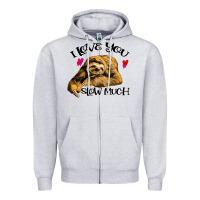Heather Grey Valentine Sloth, I Love You Slow Much Zipper Hoodie - Bettercallsaul