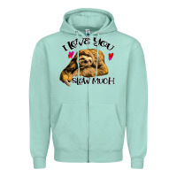 Seafoam Valentine Sloth, I Love You Slow Much Zipper Hoodie - Bettercallsaul