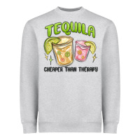 Heather Grey tequila cheaper than therapy Heavyweight Sweatshirt - MaliasSmallBusiness