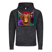 Vintage Black halloween highland cow Vintage Hoodie - Jasminsmagicworld