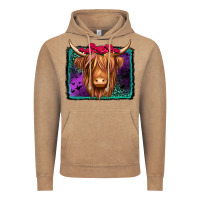 Vintage Coffee halloween highland cow Vintage Hoodie - Jasminsmagicworld