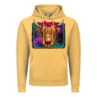 Vintage Mustard halloween highland cow Vintage Hoodie - Jasminsmagicworld