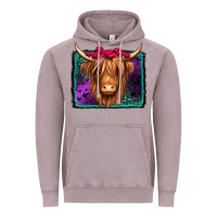 Vintage Zinc halloween highland cow Vintage Hoodie - Jasminsmagicworld
