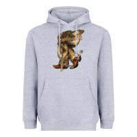 Heather Grey Cowboy boots western Heavyweight Hoodie - HowdyJamesFarm