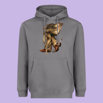 Cowboy Boots Western Heavyweight Hoodie Designed By Howdyjamesfarm