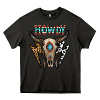 Asphalt howdy boho skull Heavy Core Tee - CowhideDigitalArt