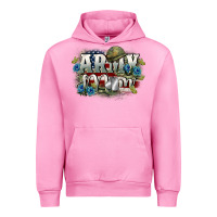 Fuchsia Pink Army mom Mother's Day Urban Hoodie - FaDigitalArtStudio