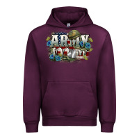Mauve Wine Army mom Mother's Day Urban Hoodie - FaDigitalArtStudio