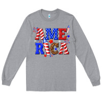 Heather Grey America Long Sleeve Tee - NancyCooperArtShop