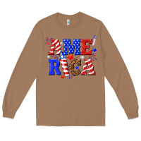 Toasted Coconut America Long Sleeve Tee - NancyCooperArtShop