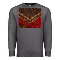 Charcoal Heather red roses with leopard Premium Sweatshirt - TumblerDesignByShophia
