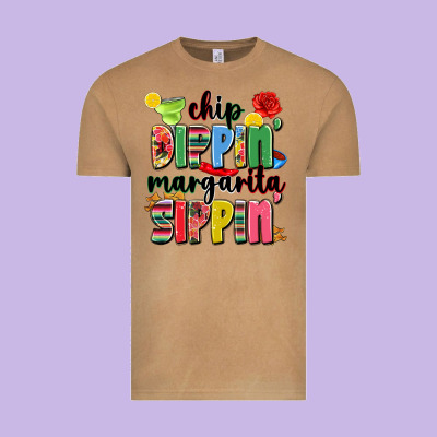 Chip Dippin' Margarita Sippin' Vintage Tee Designed By Jahusdesignshop