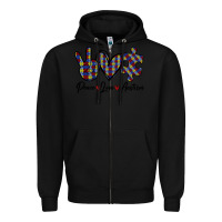 Black Peace Love Autism Zipper Hoodie - Bettercallsaul