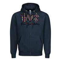 Navy Peace Love Autism Zipper Hoodie - Bettercallsaul