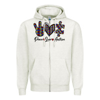 Peace Love Autism Zipper Hoodie | Teevron