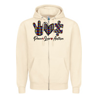 Sandshell Peace Love Autism Zipper Hoodie - Bettercallsaul