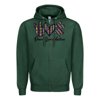 Sports Green Peace Love Autism Zipper Hoodie - Bettercallsaul