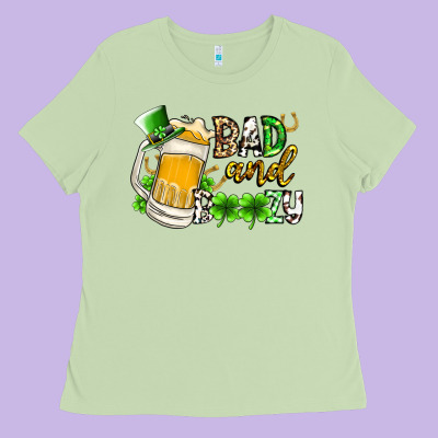 Bad And Boozy Ladies Tee Designed By Racoondesign