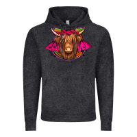Vintage Black halloween highland cow horseshoe Vintage Hoodie - Jasminsmagicworld