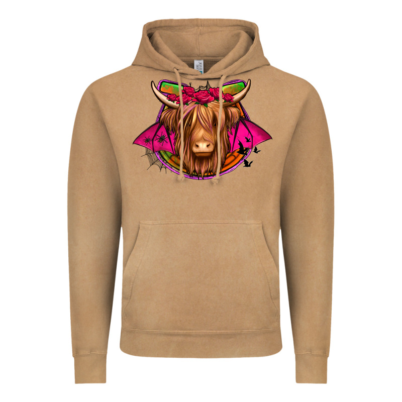 Halloween Highland Cow Horseshoe Vintage Hoodie by Jasminsmagicworld | Teevron