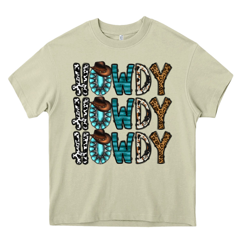 Howdy Howdy Howdy Heavy Core Tee by CowhideDigitalArt | Teevron