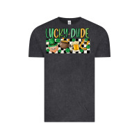 Vintage Black lucky dude Vintage Tee - MaliasSmallBusiness