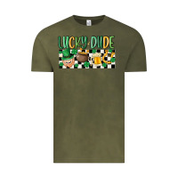 Vintage Olive lucky dude Vintage Tee - MaliasSmallBusiness