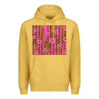 Glitter Pink Stripe Leopard Pattern With Flowers Premium Hoodie | Teevron