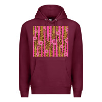 Burgundy glitter pink stripe leopard pattern with flowers Premium Hoodie - TumblerDesignByShophia