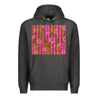 Charcoal Heather glitter pink stripe leopard pattern with flowers Premium Hoodie - TumblerDesignByShophia