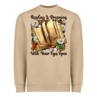 Mushroom reading is dreaming with your eyes open Heavyweight Sweatshirt - NancyCooperArtShop