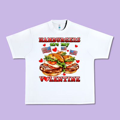 Hamburger Are My Valentine Urban Heavy Tee Designed By Adodesignshop