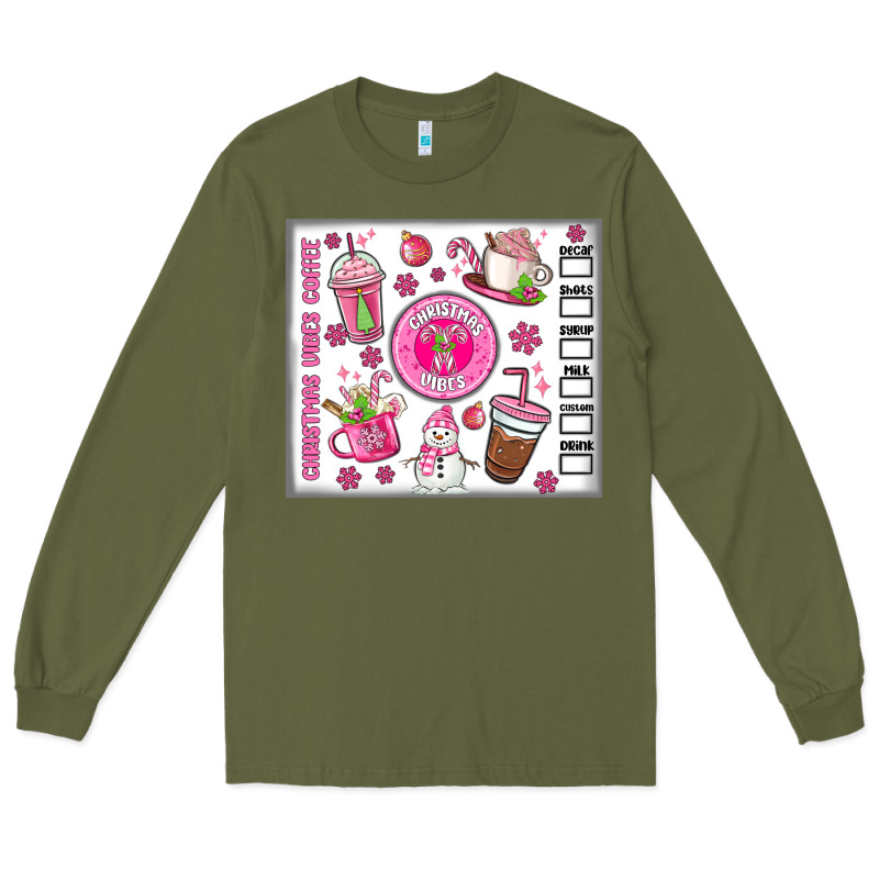 Christmas Vibes Coffee Long Sleeve Tee by MaliasSmallBusiness | Teevron