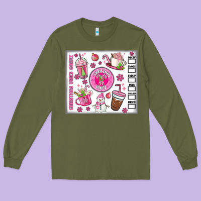 Christmas Vibes Coffee Long Sleeve Tee Designed By Maliassmallbusiness