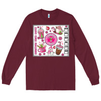Burgundy christmas vibes coffee Long Sleeve Tee - MaliasSmallBusiness