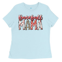Baby Blue baseball  mama Ladies Tee - RacoonDesign