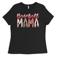 Black baseball  mama Ladies Tee - RacoonDesign