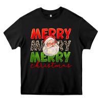 Black Merry Christmas Santa Heavy Core Tee - FaDigitalArtStudio
