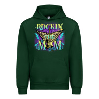 Forest Green Rockin' the mom Mother's Day Urban Hoodie - FaDigitalArtStudio