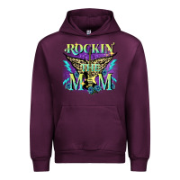 Mauve Wine Rockin' the mom Mother's Day Urban Hoodie - FaDigitalArtStudio