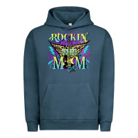 Pigment Midnight Navy Rockin' the mom Mother's Day Urban Hoodie - FaDigitalArtStudio