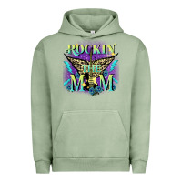 Pigment Oil Green Rockin' the mom Mother's Day Urban Hoodie - FaDigitalArtStudio