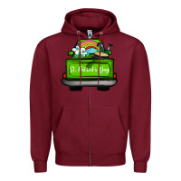 Burgundy St Patrick's Day Truck Zipper Hoodie - Bettercallsaul