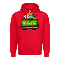 Red St Patrick's Day Truck Zipper Hoodie - Bettercallsaul