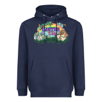 Navy Happy Easter Day rainbow Heavyweight Hoodie - HowdyJamesFarm