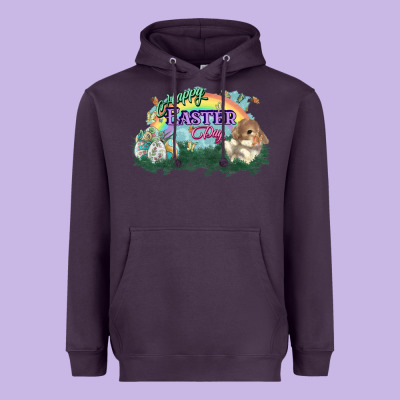 Happy Easter Day Rainbow Heavyweight Hoodie Designed By Howdyjamesfarm