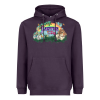Plum Happy Easter Day rainbow Heavyweight Hoodie - HowdyJamesFarm