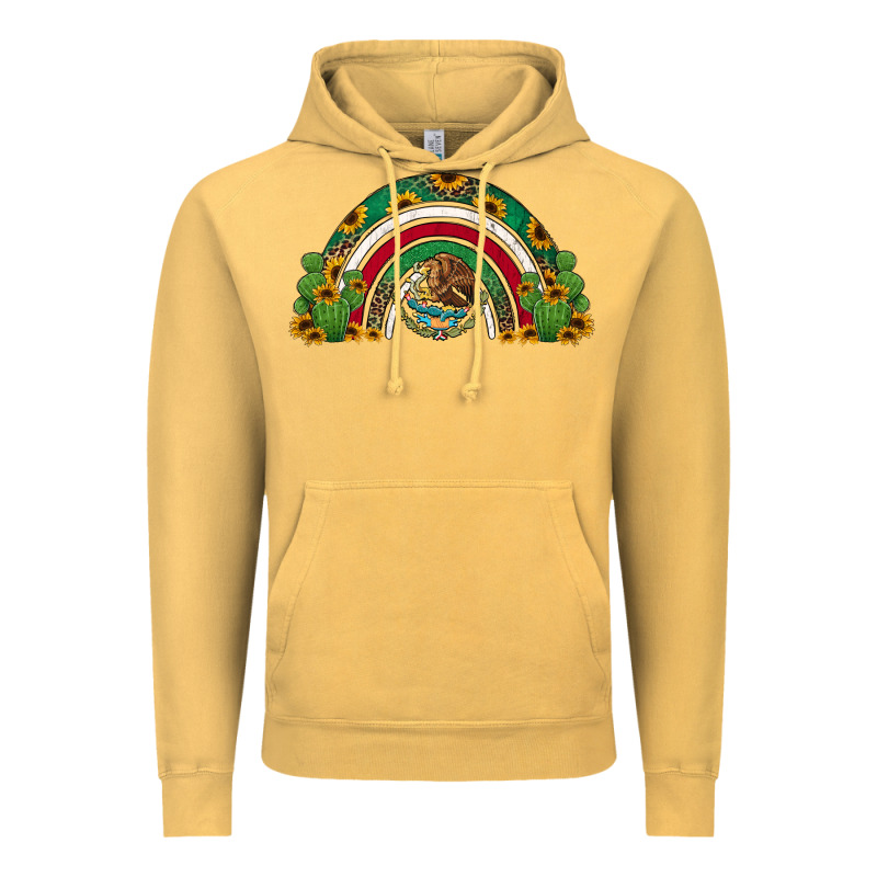 Mexican Flag Cactus And Sunflowers Rainbow Vintage Hoodie by Jasminsmagicworld | Teevron